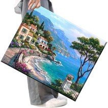 [FASEN]페인팅 DIY 비즈보석십자수 비즈 액자 세트40 x50cm, ZSW029.항구 풍경
