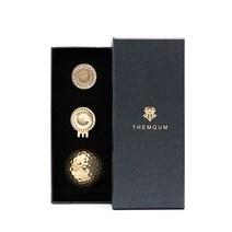MQUM 황금 골프공 1구 골프볼마커 세트 럭셔리 GOLF 골프선물 골프용품, 황금 골프공 1구 볼마커세트