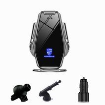 Ecool carlogo 무선충전 핸드폰 거치대 + carlogo 3.0 고속충전기 + 송풍구 거치대 + 부착형 거치대 + USB-C 전원선 세트, Silver, 포르쉐