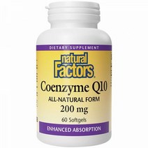 Natural 팩터s CoQ10 향상된 흡수 포뮬러 200 MG60 소프트젤