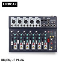 오디오믹서 디지털 음향 믹서 7 채널 믹싱 콘솔 블루투스 USB 사운드 카드 프로 오디오 장비 전문 휴대용 비디오 소비자, [03] UK Plug