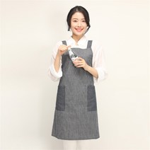 쉐프 스트라이프 앞치마 3color, 네이비:FREE