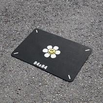 84x84 빨아쓰는 화장실 욕실 규조토 발매트, 블랙데이지