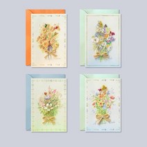 생일 축하 인사말 카드 꽃 엽서 생일 결혼식 초대 카드 선물 킹 케이크 꽃 미니 카드, 14x21cm