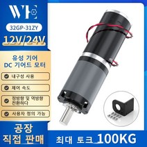 소형 유성 감속기 모터 32GP-31ZY 직경 DC 12V 24V 감속기 저속 속도 조절 대형 토크 모터, 30RPM _12V 싱글 모터
