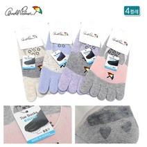 아놀드파마 여성용 면 발가락양말 4족 덧신 논슬립 무좀 발냄새 기능성 통풍 삭스 AP6100