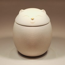 4색상 파스텔 컬러 차분한 장례 세라믹 항아리 고양이 유골함 유골통 소형묘 중형묘 반려동물 방습, 1개