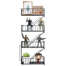 DuvinDD 화재 탈출 선반 NYC 벽 선반 벽걸이 금속 플로팅 랙 액션 피규어 수집품 전시용 Funko POP 보관용 4단 장식용 블랙 농가 653830