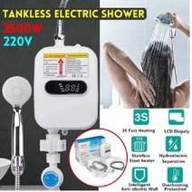 전기 순간 온수기 야외 화장실 욕실 주방 벽걸이 인스턴트 전기 온수기 3500W 220V LCD 디스플레이 수도, 01 220V 플러그