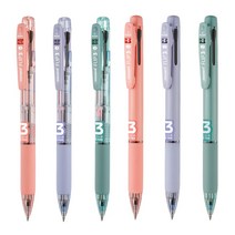 모나미 플립3 유성볼펜 3색볼펜 0.5mm 라벤더, 5개