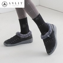 [애슬릿] 여성 패딩 털 장식 지퍼 슬립온 방한 운동화 (7736411)