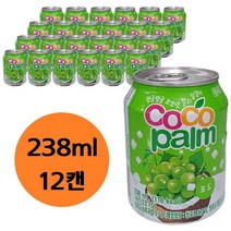 코코팜 포도 238ml x 12캔 미니 뚱캔 코코넛 젤리 알갱이 음료, 상세페이지 참조, 상세페이지 참조