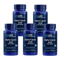 라이프 익스텐션 알파 리포산 액시드 60캡슐, 5병