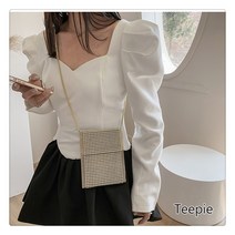 티피 여성 여름 패션 트랜드 반짝이 큐빅 체인 미니 크로스백 핸드폰가방