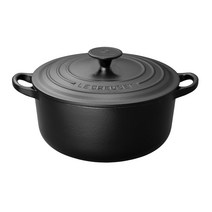 르 크루제(Le Creuset) 주물 법랑 냄비 코콧 론드 26 cm 매트 블랙 가스 IH 오븐 대응 [일본 정규 판매품]