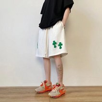 여름 새로운 미국 스트리트 트렌드 반바지 남성 캐주얼 루즈 스트레이트 5 점 바지