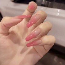 잇템샵 젤 네일팁 인조손톱 셀프 네일 디자인 파츠 큐빅 롱 숏, 014_앵두롱 x 2세트, 2개