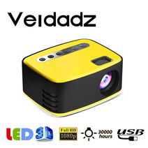 4k 가정용 미니빔 캠핑 바닥 천장 veidadz t20 mini 프로젝터 1080p, t20 옐로우, au 플러그