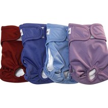 JoyDaog 암컷 대형견을 위한 강아지 기저귀 재사용 가능한 4팩 XXL 5558080205, 4 Solid Colors_Small (Pack of