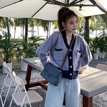 여성 꽈배기 연핑크 볼레로 초록 트위드 스팽클 아가일 교복 니트 가디건 가을 겨울 의 새로운 디자인 감각 틈새 라이트 탑