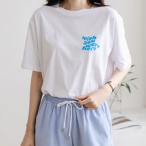 [바보사랑] 여성 여름 데일리 컬러위시 반팔 티셔츠[디작소]