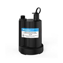 Acquaer 수중 워터 펌프 1/6 HP 섬프 열가소성 유틸리티 소형 전기 1750GPH 물 제거 지하 온수 욕조 정원 수영장 커버 배수 3m(10피트) 코드 포함