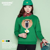 구김스 1185 화난 곰 맨투맨 티셔츠 G16SMRT301