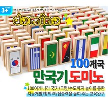 학습 완구 나라 국기 100개 원목 도미노 놀이완구