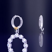 원터치 귀걸이 재료 부자재 링 DIY 비즈 만들기 화이트 악세사리 세공 공방