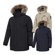 콜핑 1884OK518U 라쿤퍼 후드 야상 구스다운 남여공용 겨울 패딩 점퍼 자켓