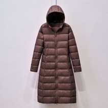 여성 경량 화이트구스 기모함량 90프로 구스다운 롱 패딩 후드 거위털 가볍고 따뜻한 데일리 오피스 k4