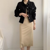 포디룩 (4color) 스트링 조절 뒷셔링 크롭 야상자켓
