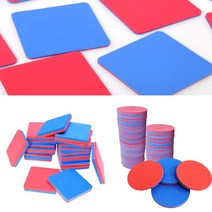 색판뒤집기 체육대회 레크레이션 게임 행사 사각 원형, 3. 원형(12x12cm)x2개