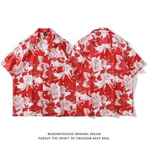 M-3XL 남성 홀리데이 스타일 캐주얼하고 편안한 반팔 신작 하와이안 비치 플라워 셔츠 2117