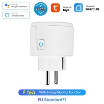 KERUI-스마트 플러그 WiFi 소켓 전원 모니터 타이밍 기능 EU 16A Tuya SmartLife APP 제어는 Alexa Goo, 03 1PC EU Plug