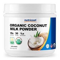 뉴트리코스트 코코넛 밀크 파우더 1병 1lb 1서빙 15g 30회분 Coconut Milk Powder [1 LBS]