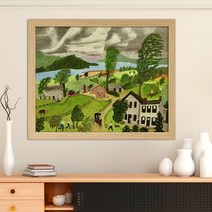 나봄갤러리 그랜마 모지스 폭풍 풍경화 일러스트 명화, 3.내츄럴 액자