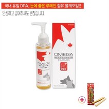 [몽실몽실] 반려동물용품 애완동물용품 종합영양제 오메가3 플러스 펫 DPA/DHA/EPA 캐나다 물개오일 140ml + 첼시 프리미엄 닭가슴살 소세지 2개입, 1개