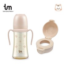 그로미미 콜라보 브랜드 [토비앤몰리] 돗람이PPSU 빨대컵 280ml +원터치캡(동일색상), 핑크