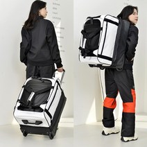 스노우보드 스키 부츠 가방 XXXsnow 벨트 휠백 건습 분리형 스노보드 백팩 대용량, 01 TPU블랙 앤 화이트90L판넬
