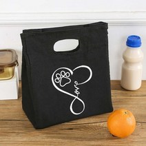 혼밥 1인용 집밥 점심 직장인 학생 도시락 닥스훈트 신선한 쿨러 가방 캔버스 휴대용 절연 열 가방 여성용 키즈 상자 토트 피크닉 식품 보관 파우치, q03016-tbbk-c