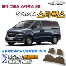 현대 그랜드 스타렉스 5밴 확장형 코일매트 차량용 바닥매트 티오피카매트, 2열만(풀확장형), 브라운, 그랜드 스타렉스 5밴 [2007~]