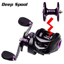 베이트 캐스팅 릴 18 + 1BB 7.2:1 기어비 캐스팅 릴 부드러운 금속 낚시 릴 배스 낚시용 스풀 유형 2 개, 02 Deep Spool_02 오른손