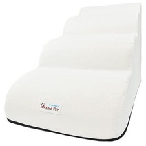 크림펫 커브형 강아지 계단 논슬립 애견 스텝 2단 3단 4단, 화이트