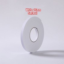 5M/롤 자체 접착 창 씰링 스트립 자동차 도어 소음 절연 고무 먼지 제거 갭 폼 씰 테이프 창 액세서리, 01 white 15mm