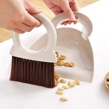 DL PKFARM 다용도 책상 데스크탑 미니 청소 빗자루 쓰레받기 세트, 브라운, 1개