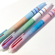 상세정보참고 지워지는 볼펜 검정 빨강 2컬러 지우개 포함 0.5mm 업무용 펜 2색, 블루