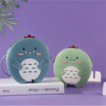 NICKKIM 닉킴 (동영상제공) 가죽 가방만들기 DIY 가방 만들기 세트 캐릭터 공룡 꿀꿀이 곰돌이 미니 크로스백 가죽공예 키트 손바느질, DIY 공룡(진블루)