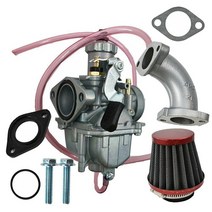 미쿠니 110Cc 125CC 140Cc 핏 먼지 자전거 Pitpro ATV SSR 오토바이에 대한 VM22의 26mm 기화기 공기 필터 흡입 파이프, 하나, 실버 & 블랙, 1개