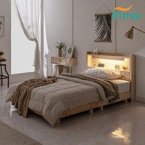 [인트리] 파인 편백나무 LED 평상침대 슈퍼싱글 포켓라텍스 매트포함, 단품